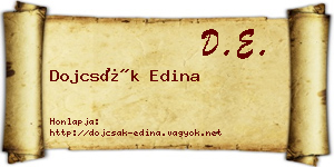 Dojcsák Edina névjegykártya